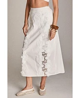 English Factory Women's Lace trimed midi skirt