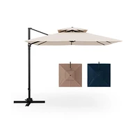 9.5 Feet Cantilever Patio Umbrella with 360° Rotation and Double Top