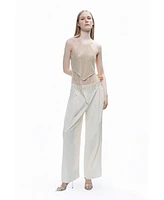 Nocturne Women's Beaded Tassel Detailed Crop Top