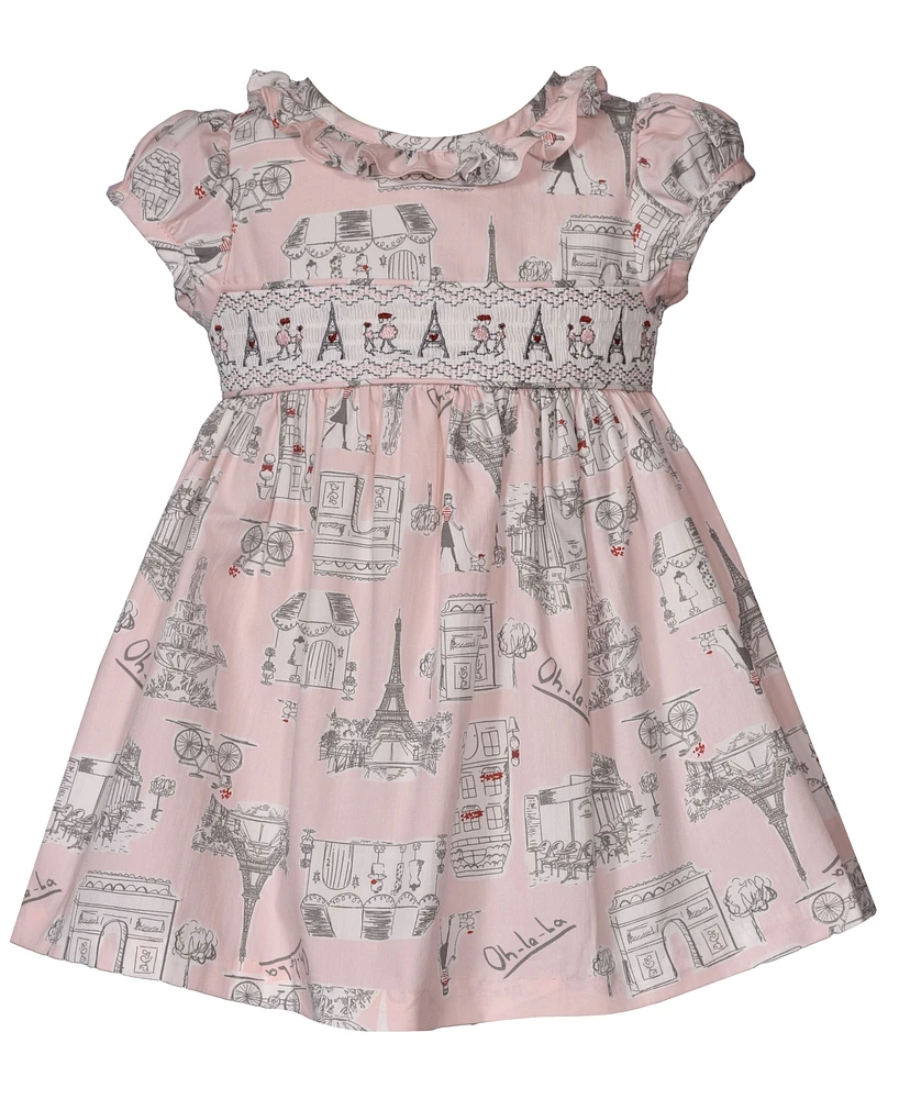 Bonnie Baby Girls Paris Smocked Dress