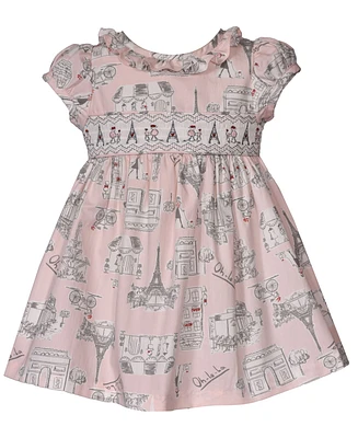 Bonnie Baby Girls Paris Smocked Dress