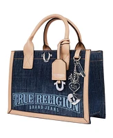 True Religion Bombe Logo Denim Tote