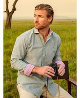 Koy Clothing Men's Crocodile Long Sleeve Linen Shirt