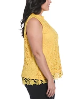 Rafaella Plus Scalloped Lace Sleeveless Top
