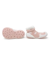 Komuello Baby Girls First Walk Sock Shoes Daisies