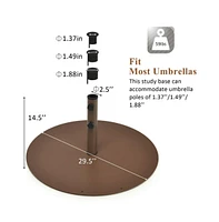 29.5 Inch Outdoor Steel Umbrella Base Stand for Backyard and Poolside