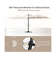 9.5 Feet Square Patio Cantilever Umbrella with 360° Rotation