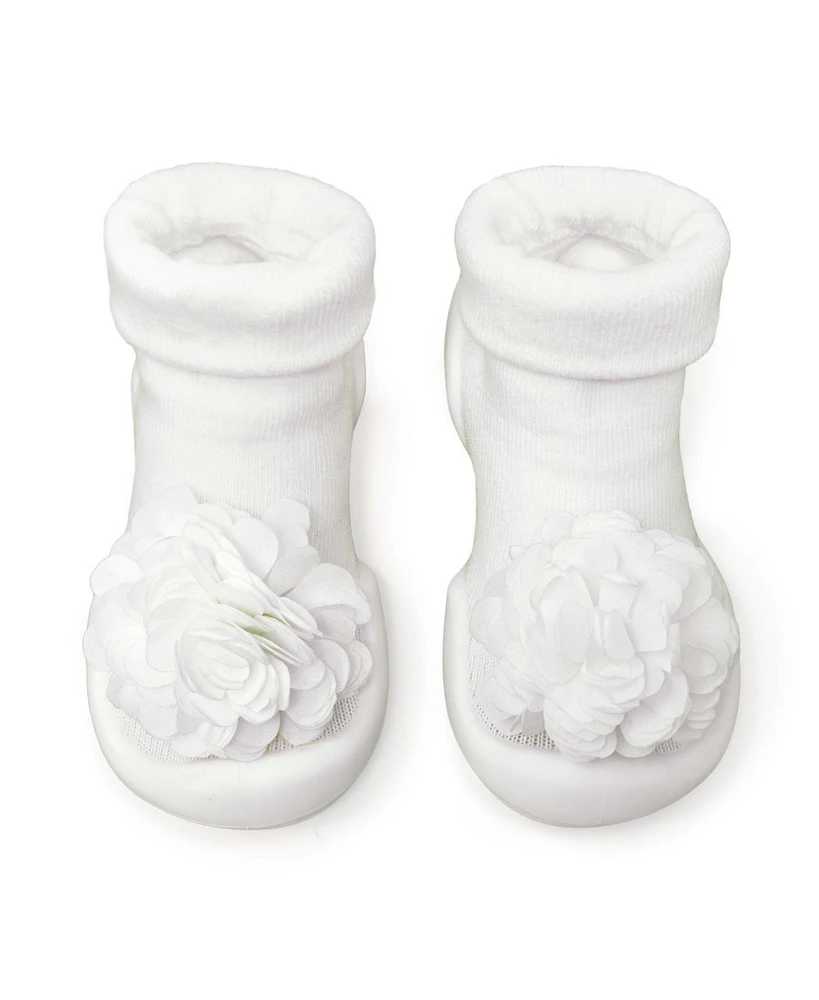 Komuello Baby Girl First Walk Sock Shoes Corsage