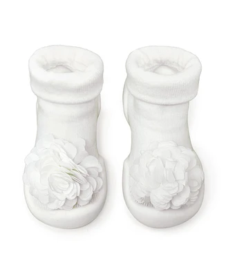 Komuello Baby Girl First Walk Sock Shoes Corsage