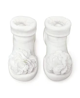 Komuello Baby Girl First Walk Sock Shoes Corsage