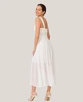 J Mendel Women's Metallic Print Twist Pleated Midi Dress