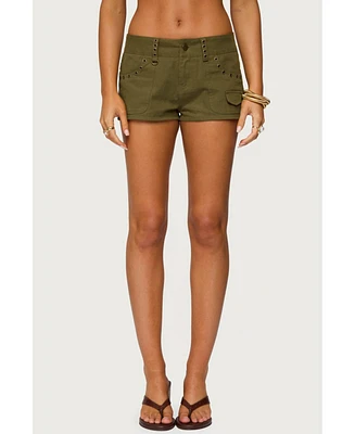 Edikted Women's Hazen Grommet Low Rise Shorts