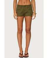 Edikted Women's Hazen Grommet Low Rise Shorts