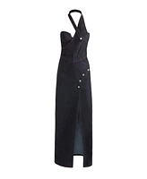 Jendue Women's Davidson Cross Neck Maxi Dress