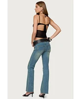 Edikted Women's Strappy Sheer Mesh Cupped Top
