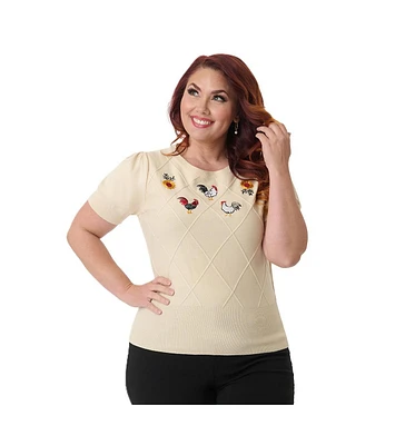 Unique Vintage Women's Embroidered Sweater