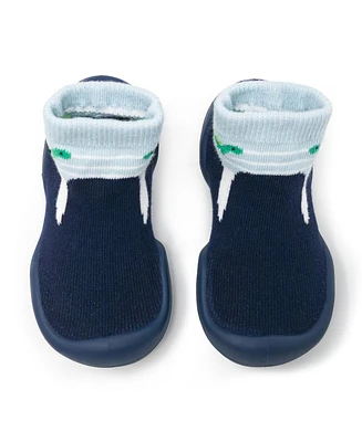 Komuello Baby Boy First Walk Sock Shoes Navy Dash