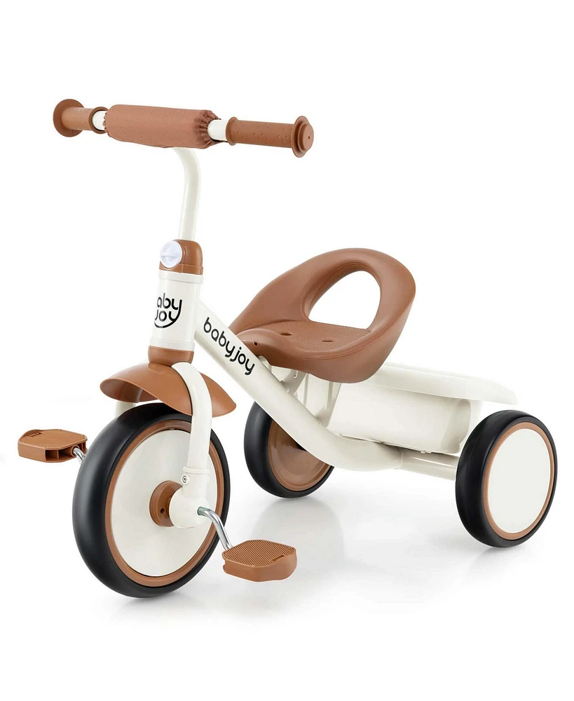 Kids Tricycle Toddler Trike with Adjustable Seat & Storage Basket 3 Wheel Bike