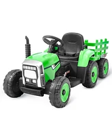 Kids Ride on Tractor 12V Electric Toy Tractor with Trailer Remote Control