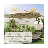 Mondawe 10 Feet Patio Umbrella with 112 Solar-Powered Led Lights
