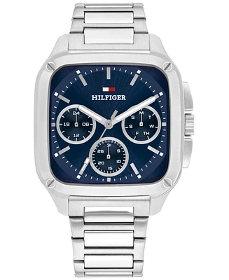 Tommy Hilfiger Men's Multifunction Silver Tone Stainless Steel Bracelet Watch, 39mm