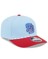 New Era Men's Light Blue/Red San Diego Padres 2025 Fourth of July 9SEVENTY Adjustable Hat