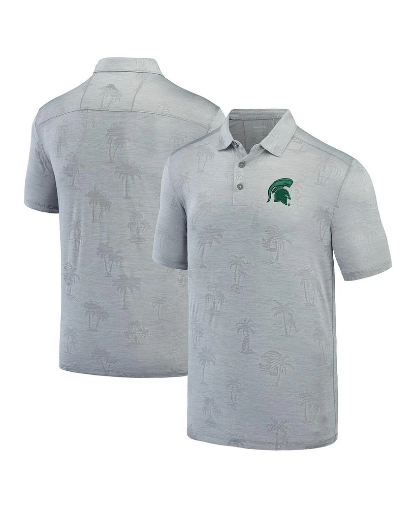 Tommy Bahama Men's Gray Michigan State Spartans Sport Palm Coast Palmera IslandZone Polo Shirt