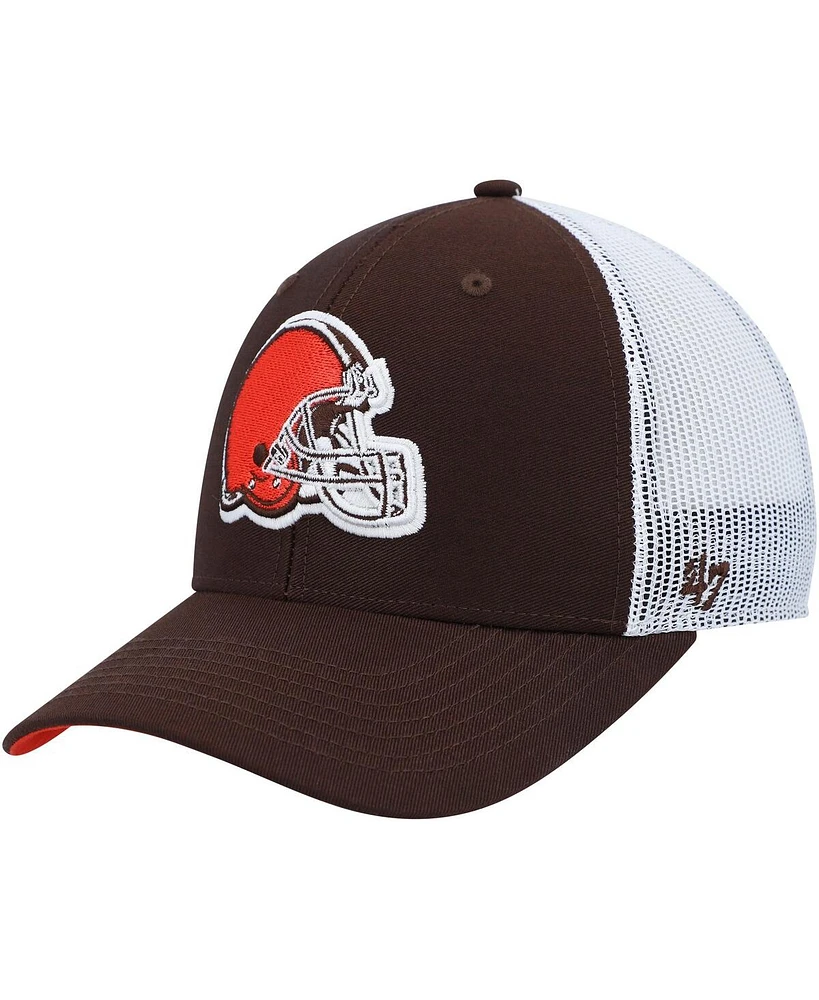 '47 Brand Big Boys and Girls Brown/White Cleveland Browns Adjustable Trucker Hat