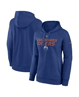 Fanatics Women's Blue Edmonton Oilers Authentic Pro Core Primary Fleece Pullover Hoodie