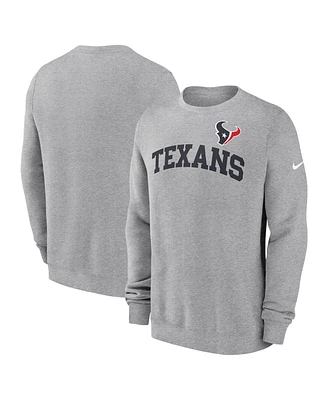 Nike Men's Heather Gray Houston Texans Club Pullover Sweatshirt