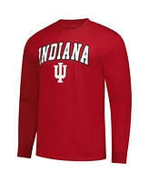 Fanatics Unlabeled Men's Crimson Indiana Hoosiers Logo Long Sleeve T-Shirt