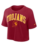 Nike Women's Cardinal Usc Trojans Athletic Prep Arch Performance Cropped T-Shirt