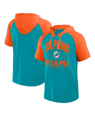 Logo Athletic Men's Aqua Miami Dolphins Prime Hoodie T-Shirt