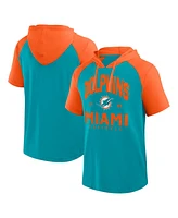 Logo Athletic Men's Aqua Miami Dolphins Prime Hoodie T-Shirt