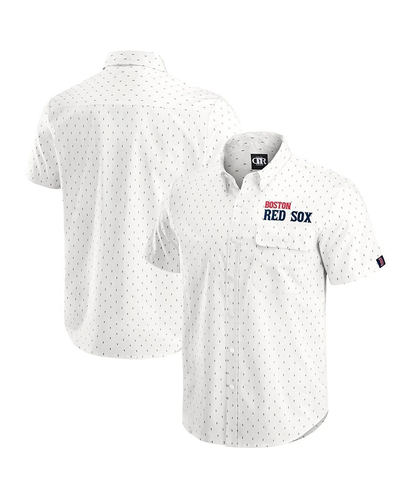 Darius Rucker Collection by Fanatics Men's Cream Boston Red Sox Printed Button-Down Shirt