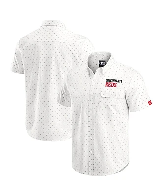 Darius Rucker Collection by Fanatics Men's Cream Cincinnati Reds Printed Button-Down Shirt