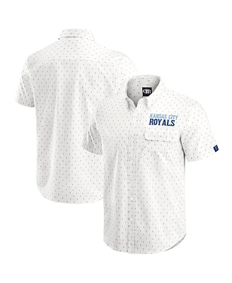 Darius Rucker Collection by Fanatics Men's Cream Kansas City Royals Printed Button-Down Shirt