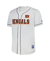 Starter Men's White Cincinnati Bengals Relay Full-Button Baseball Jersey