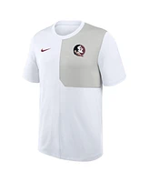 Nike Men's White Florida State Seminoles 2025 Sideline Uv Performance Coach T-Shirt