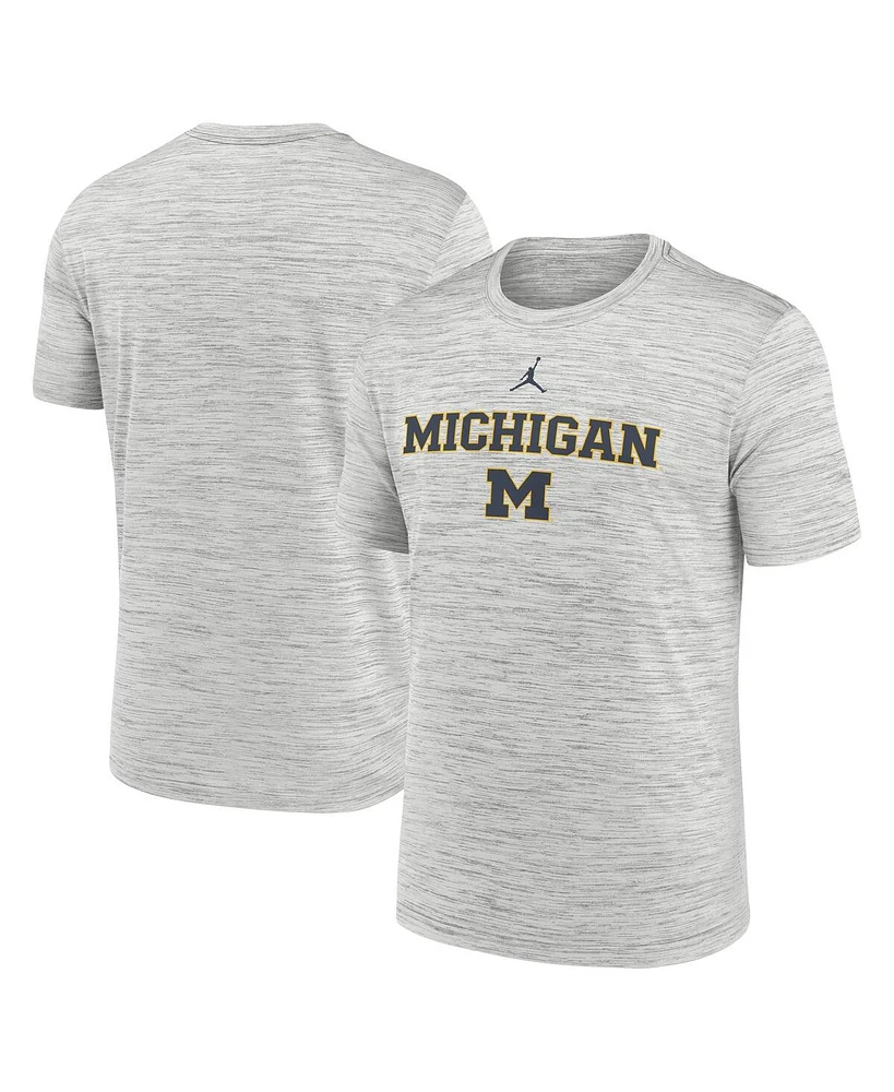 Jordan Men's Gray Michigan Wolverines 2025 Sideline Velocity Performance T-Shirt