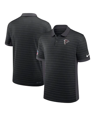 Nike Men's Black Atlanta Falcons Sideline Victory Stripe Performance Polo Shirt