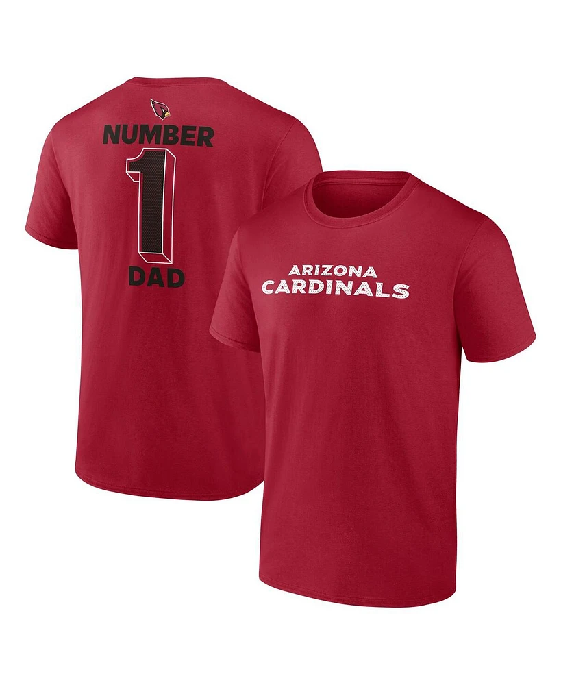 Logo Athletic Men's Cardinal Arizona Cardinals 1 Dad Jersey T-Shirt