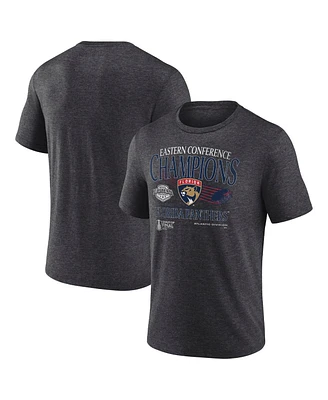 Fanatics Men's Heather Charcoal Florida Panthers 2025 Eastern Conference Champions Old School Tri-Blend T-Shirt