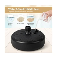 27 lbs Fillable Round Umbrella Base Stand for Yard Garden Poolside