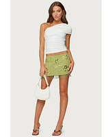 Edikted Women's Fold Over Ruched One Shoulder Top