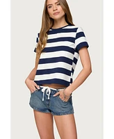 Edikted Women's Valetta Oversized Striped T Shirt