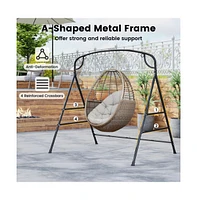 Outdoor Metal Swing Stand with 4 Support Bars and 2 Hanging Ways