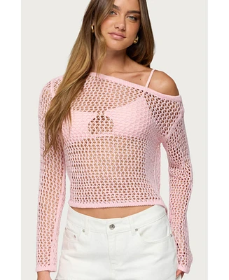 Edikted Women's Inara Off Shoulder Crochet Top