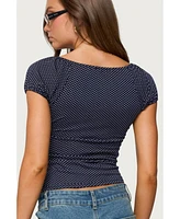 Edikted Women's Stefania Polka Dot Top