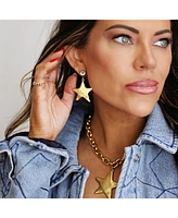 Bowood Lane 12k Gold Plated Texture Star Earrings